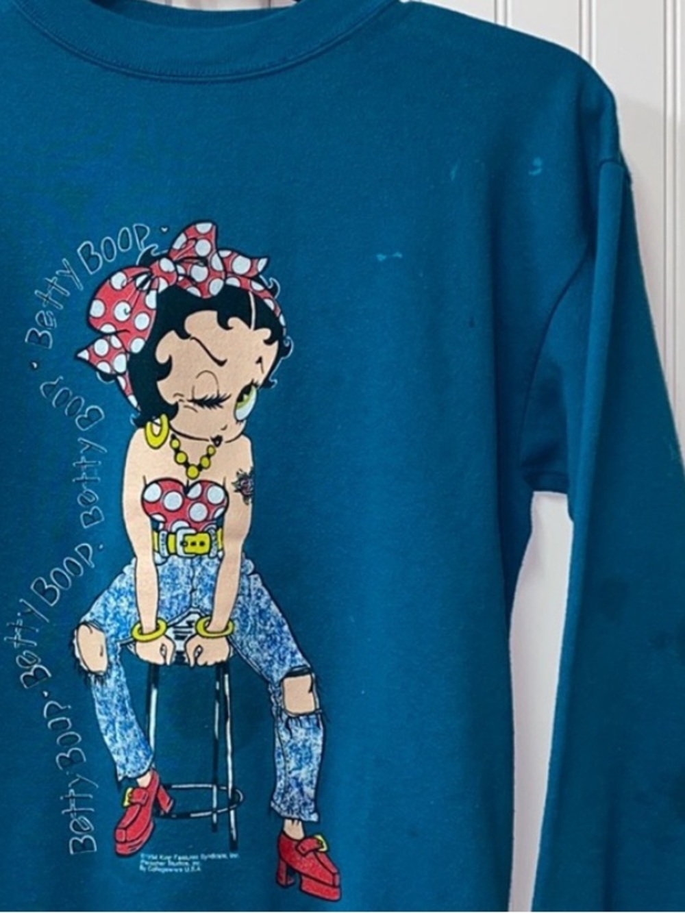 90s Betty Boop Tattoo Sweatshirt L Vintage 1994